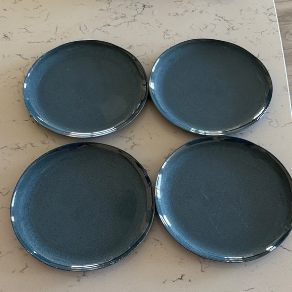 Crate and Barrel 10” Melamine Navy Plates - Picture 1 of 8